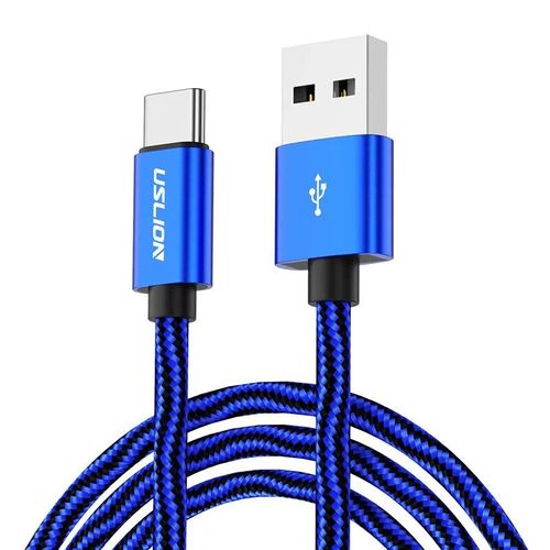 USLION-Câble USB Type-C pour recharge rapide et transfert de données,cordon pour Samsung S22,Note9,Xiaomi Mi 8,F1,Huawei Mate 20 Pro - Type Blue-1.8M