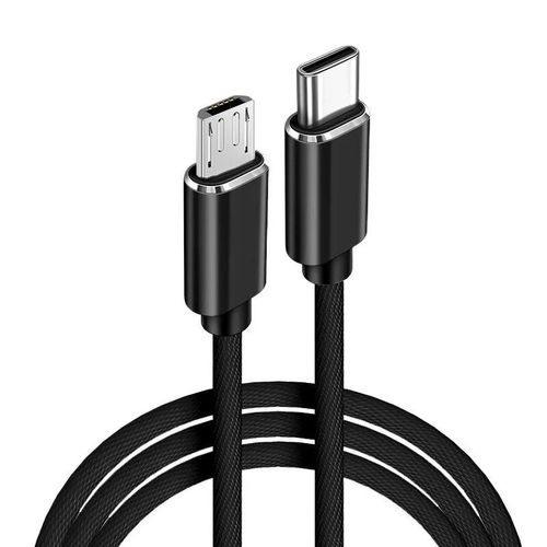 Câble USB bidirectionnel de type C vers micro,charge rapide,transfert de données,graphite A,OTG,pour Macbook,Samsung,Xiaomi,Huawei,1m - Type Black-1m