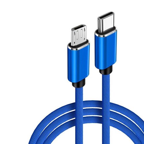 Câble USB bidirectionnel de type C vers micro,charge rapide,transfert de données,graphite A,OTG,pour Macbook,Samsung,Xiaomi,Huawei,1m - Type Blue-1m