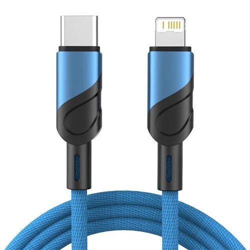 Câble USB de type C à charge rapide pour iPhone,cordon de 3m pour 11,12,13,14 pro,Max,X,XS,Poly,8,SE,27W,iPad,Macbook - Type Bleu-0.25m