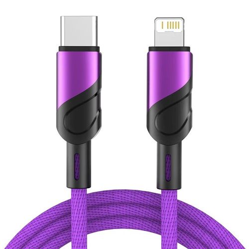 Câble USB de type C à charge rapide pour iPhone,cordon de 3m pour 11,12,13,14 pro,Max,X,XS,Poly,8,SE,27W,iPad,Macbook - Type Violet-2m