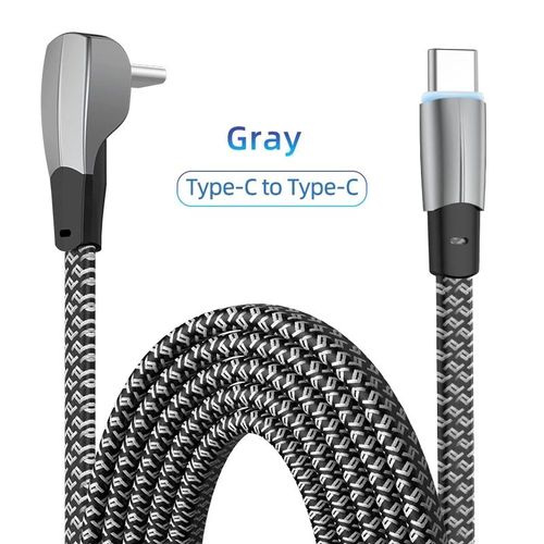 Câble De Charge Rapide Usb De Type C À Type C,Chargeur Rapide Pour Les Placements Samsung,Xiaomi,Huawei,Transfert De Données,Pd 60w,90,Résistant - Type Grey Type C-1m