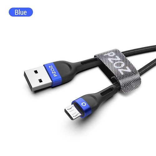 Pzoz Micro Usb Câble De Charge Rapide Cordon Pour Samsung S7 Xiaomi Redmi Note 5 Pro Android Mobile Téléphone Microusb Chargeur - Type Blue-0.5m