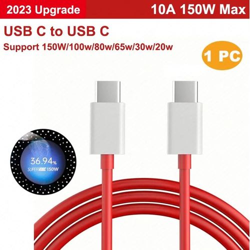 Oneplus-Câble De Chargeur Usb Type-C,Warp Smile Vooc,One Plus 11,10,8,9,7 Pro,9rt,8t,Nord 2,Données D'origine,100w,80w,65w - Type Upgrade C To C Cable-2m