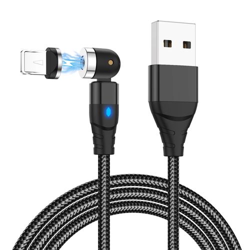 540 Rotation Câble Magnétique Type C Micro Charge Rapide Aimant Usb-C Chargeur De Téléphone Pour Iphone 14 11 Huawei Xiaomi Samsung Fil Rette - Type Black For Iphone-1m