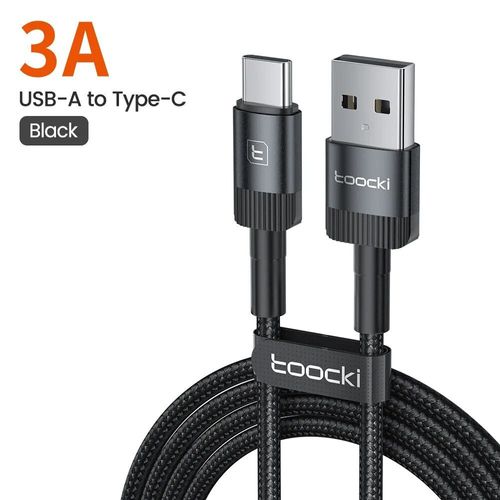 Toocki-Câble Usb De Type C 3a,Charge Rapide,Fil De Charge,Samsung Xiaomi Huawei,Téléphone Portable,Ipad - Type Black-2m
