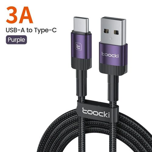 Toocki-Câble Usb De Type C 3a,Charge Rapide,Fil De Charge,Samsung Xiaomi Huawei,Téléphone Portable,Ipad - Type Purple-2m