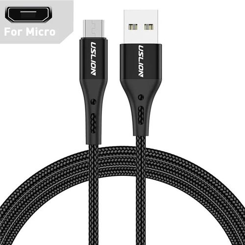 Uslion-Câble Micro Usb Noir Pour Recharge Rapide Et Transfert De Données,Cordon De Chargeur Pour Téléphone Portable Xiaomi,Android,Samsung,3m/2m - Type Black For Micro-3m
