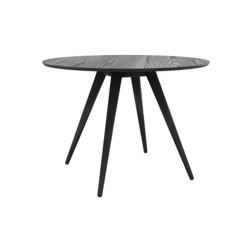 Table Ronde 4 Personnes En Bois De Frêne Plaqué Noir D105 Cm