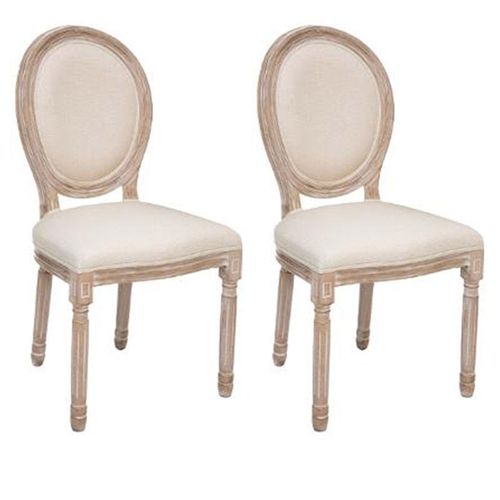 Lot De 2 Chaises Design "Cleon" 96cm Beige