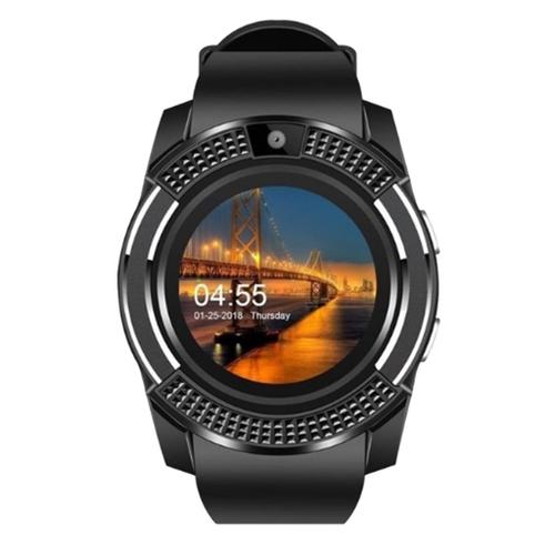 Sharplac V8 Bluetooth Montre Intelligente Podomètre À Écran Tactile Montre De Poignet Fitness Noir