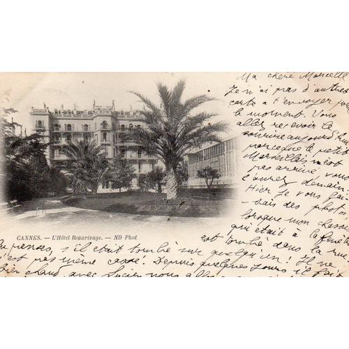 Cpa Annee 1900 Cannes - 06 Alpes Maritimes -L'hotel Beau Rivage Nd Photo Ecrite Et Timbree - Cachets D'obliteration - 2 Timbres