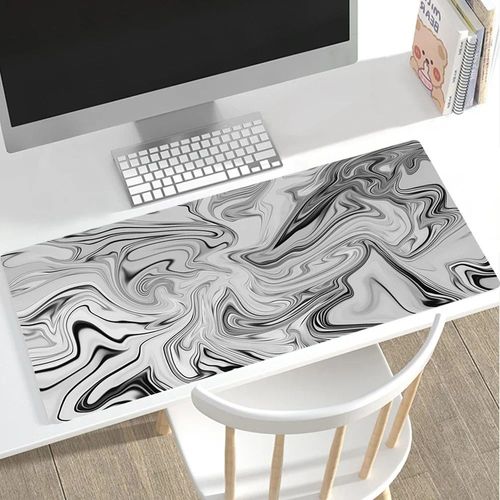 Grand tapis de souris de jeu noir et blanc,grand tapis de souris de jeu,bord de verrouillage informatique,polymère,clavier,bureau,90x40cm - Type 10-L-300X700X3MM