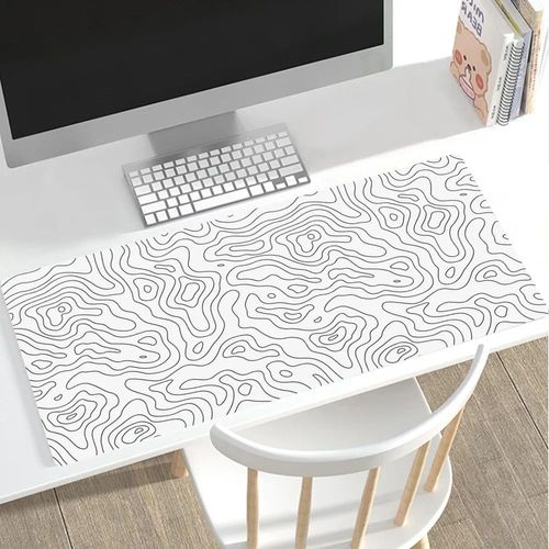 Grand tapis de souris de jeu noir et blanc,grand tapis de souris de jeu,bord de verrouillage informatique,polymère,clavier,bureau,90x40cm - Type 12-XXL-400X900X3MM