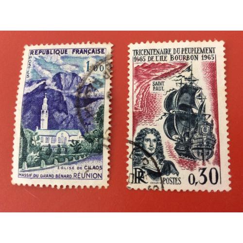 2 Timbres De La Réunion Oblitérés, Années 1960 Et 65