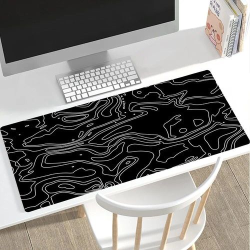 Grand tapis de souris de jeu noir et blanc,grand tapis de souris de jeu,bord de verrouillage informatique,polymère,clavier,bureau,90x40cm - Type 7-M-300X600X3MM