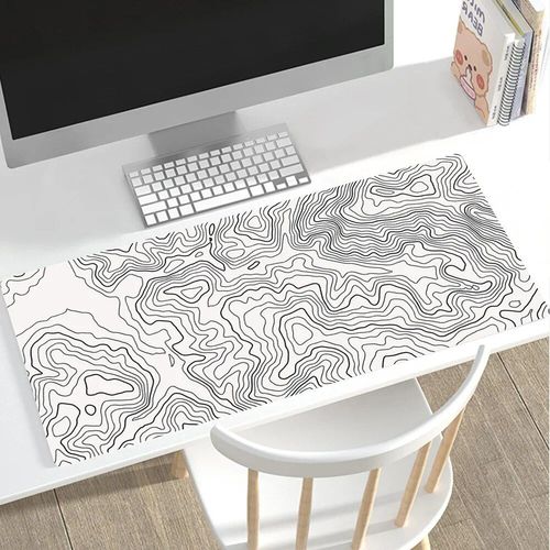 Grand tapis de souris de jeu noir et blanc,grand tapis de souris de jeu,bord de verrouillage informatique,polymère,clavier,bureau,90x40cm - Type 9-S-180X220X2MM