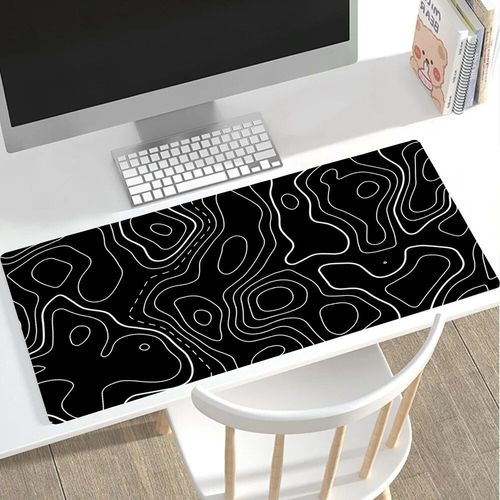 Grand tapis de souris de jeu noir et blanc,grand tapis de souris de jeu,bord de verrouillage informatique,polymère,clavier,bureau,90x40cm - Type 8-XXL-400X900X3MM