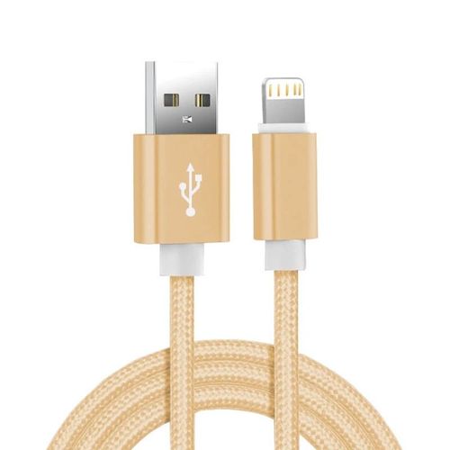 Câble De Chargeur Usb Tressé En Métal Et Nylon,Charge Rapide,Données,Iphone 14,8,7,6s Plus,X,Poly Xs,11,12,13 Pro Max,Ipad 9,1m,2m,3m - Type Gold-2m #A