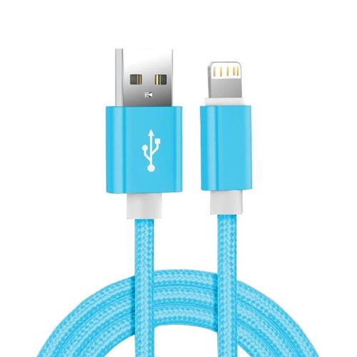 Câble De Chargeur Usb Tressé En Métal Et Nylon,Charge Rapide,Données,Iphone 14,8,7,6s Plus,X,Poly Xs,11,12,13 Pro Max,Ipad 9,1m,2m,3m - Type Blue-0.25m