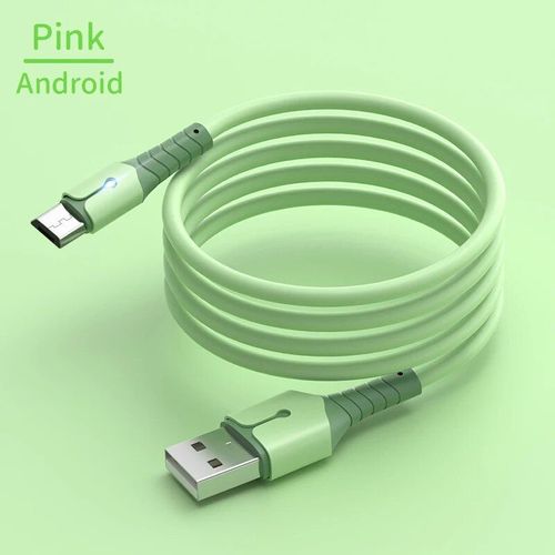 Câble Usb De Type C À Charge Rapide,Fil De Chargeur En Silicone Liquide Coloré,Directions Micro Usb,Pd,Iphone 15,Samsung,Huawei,5a - Type Green For Micro-1,5m