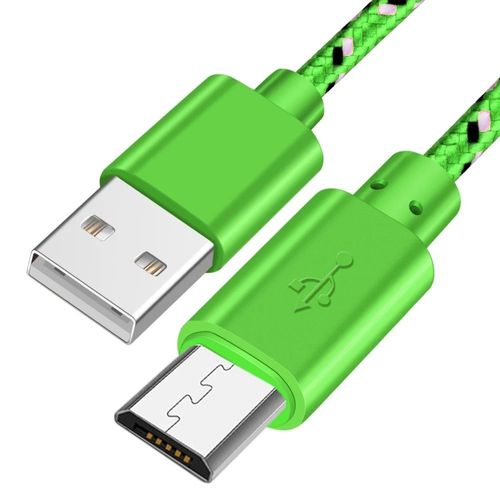 Câble De Chargeur Micro Usb Tressé,Transfert De Données,Pour Samsung S7 Htc Lg Huawei Xiaomi Android 0.5/1m/2m/3m - Type Green Micro Usb-3m