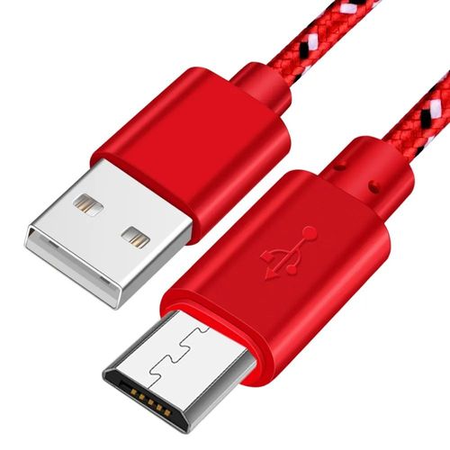 Câble De Chargeur Micro Usb Tressé,Transfert De Données,Pour Samsung S7 Htc Lg Huawei Xiaomi Android 0.5/1m/2m/3m - Type Red Micro Usb-2m