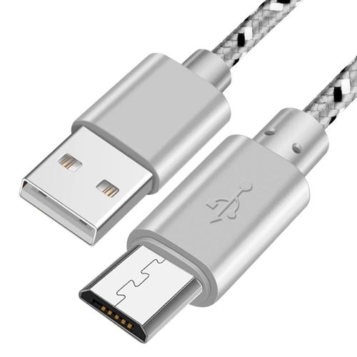 Câble De Chargeur Micro Usb Tressé,Transfert De Données,Pour Samsung S7 Htc Lg Huawei Xiaomi Android 0.5/1m/2m/3m - Type White Micro Usb-3m