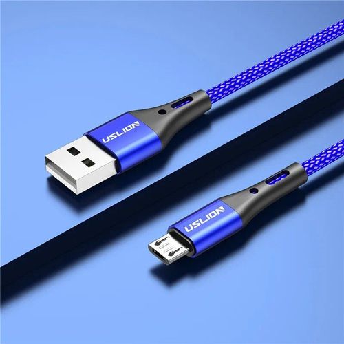 Uslion-Câble Micro Usb 3a À Charge Rapide Et Transfert De Données,Cordon De Chargeur Pour Téléphone Portable Android Xiaomi Redmi - Type Blue For Micro-1m