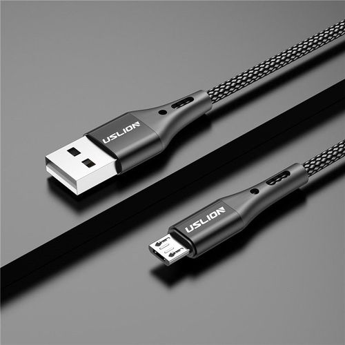 Uslion-Câble Micro Usb 3a À Charge Rapide Et Transfert De Données,Cordon De Chargeur Pour Téléphone Portable Android Xiaomi Redmi - Type Black For Micro-0.5m