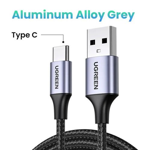 Ugreen - Câble Micro Usb 3a Pour Recharge Rapide Et Transfert De Données,Cordon De Chargeur En Nylon,Pour Tablette Et Téléphone Samsung,Xiaomi,Lg,Android - Type-C Grey-0.5m