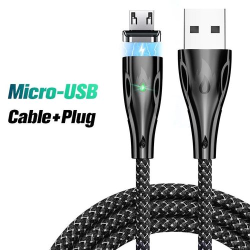 Câble Magnétique Usb Type C 5a Câble De Charge Rapide Pour Samsung S9 Xiaomi Mi 9 10 Pro Type-C Micro Usb Câble De Charge Magnétique Pour Iphone - Type Black Micro Usb-1m