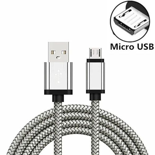 Chargeur Micro Usb,Long De 2m,Charge Rapide,Pour Samsung Galaxy A3/A5/A7 2016 J3/J5/J7 2017 S3 S4 S6 S7 Edge Note 5 J2 - Type Argent-3m