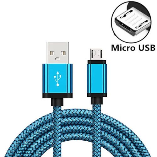 Chargeur Micro Usb,Long De 2m,Charge Rapide,Pour Samsung Galaxy A3/A5/A7 2016 J3/J5/J7 2017 S3 S4 S6 S7 Edge Note 5 J2 - Type Bleu-3m