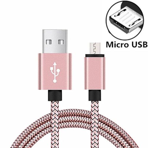 Chargeur Micro Usb,Long De 2m,Charge Rapide,Pour Samsung Galaxy A3/A5/A7 2016 J3/J5/J7 2017 S3 S4 S6 S7 Edge Note 5 J2 - Type Rose-1m