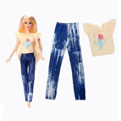 Taille 11 Accessoires De Poupée Barbie Faits À La Main, Costume De Mode, Tenue Quotidienne Décontractée, T-Shirt Et Pantalon, Différents Styles Pour Accessoires De Poupée Barbie