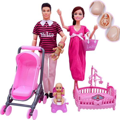 Taille DY154-1 6 poupées barbie enceintes à la mode, 11.5 pouces