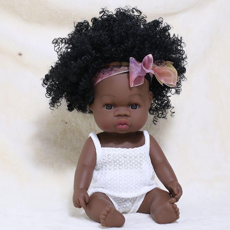 Simulation Bébés Poupée Afro-Américaine Poupée Réaliste Fille Noire Poupée  Afro-Américaine Semblable à la vie Poupée Nouveau-né Poupées