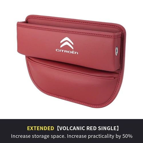Boîte De Rangement En Cuir Pour Siège De Voiture,Fentes Pour Fentes Crevasses,Cristaux,C4,C5,C3,C1,C2,C6,Picasso,Berlingo,Vts,Xsara,Accessoires Auto - Type Red