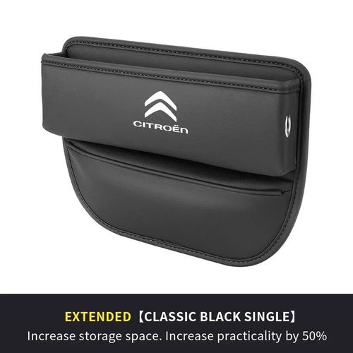 Boîte De Rangement En Cuir Pour Siège De Voiture,Fentes Pour Fentes Crevasses,Cristaux,C4,C5,C3,C1,C2,C6,Picasso,Berlingo,Vts,Xsara,Accessoires Auto - Type Black