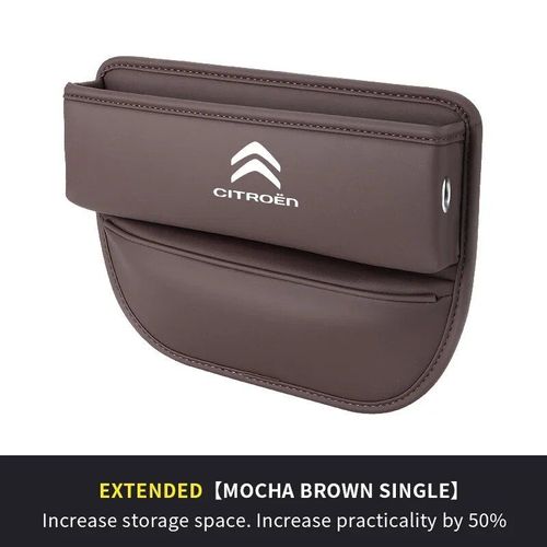 Boîte De Rangement En Cuir Pour Siège De Voiture,Fentes Pour Fentes Crevasses,Cristaux,C4,C5,C3,C1,C2,C6,Picasso,Berlingo,Vts,Xsara,Accessoires Auto - Type Brown