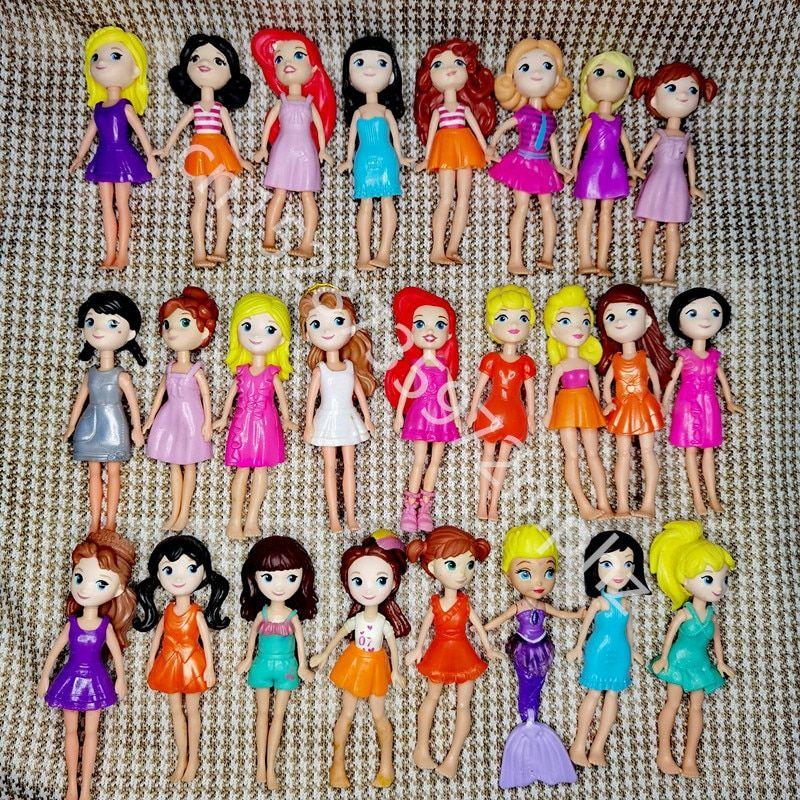 Taille 12 pcs Poupées Polly pocket pour filles, figurines mixtes,  mignonnes, 9-12cm, 6 pièces/12, bricolage