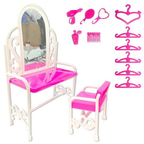 Taille T Ensemble D'accessoires De Poupée, Placard À La Mode, Table Moderne, Réfrigérateur, Garde-Robe Pour Barbie, Meubles, Jouets De Maison, Cadeau Pour Fille, 08 Jj