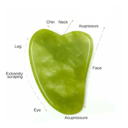 Rouleau De Massage Gua Sha En Pierre Naturelle Pour Le Visage,Accessoire De Massage Pour Le Cou,Le Point D'acupuncture Et Les Yeux - Type Triangle