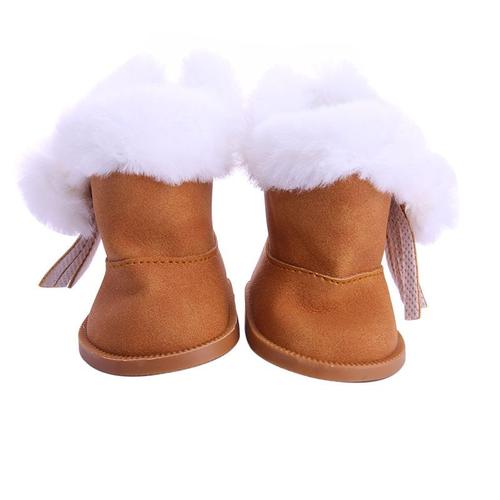 Taille B975 Chaussures De Poupée En Peluche De 7cm, Bottes De Panda De Neige Pour 18 Pouces Américains Et 43 Cm, Accessoires De Poupée De Bébé, Jouet De Notre Génération Pour Filles, Cadeaux De Noël