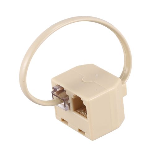 RJ11 6P4C 2 voies telephone sortie adaptateur Jack ligne de separation beige