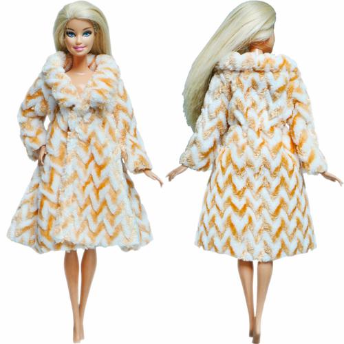 Taille Pas De Poupée Manteau De Poupée Mixte, Manteau De Flanelle, Robe À Fourrure, Vêtements Chauds D'hiver Pour Poupée Barbie, Accessoires Pour Bébé Fille, Jouets De Bricolage