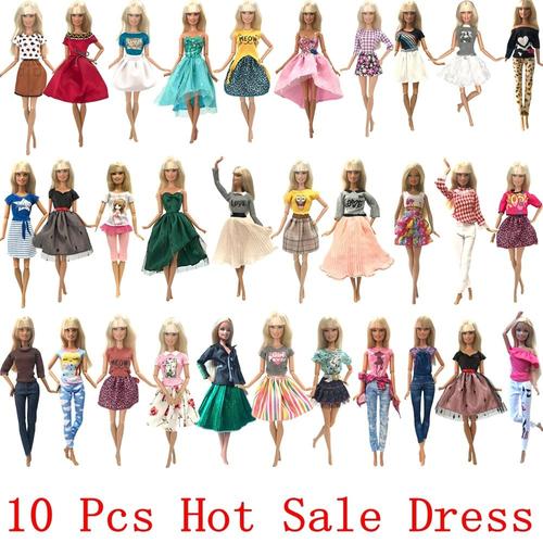 10 pcs robes pour poupée Fashion Party Girl Dresses V0R4 Cadeau Vêtements Robe U0R5 