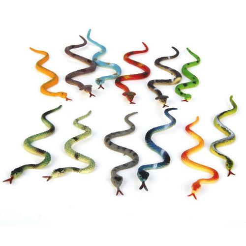 Reptile En Plastique Animal Serpent Modèle Jouet 12pcs Multicolore