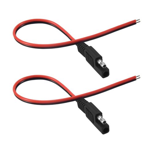 2 PièCes 18AWG Câble D'Extension SAE Connecteur Broches Prise de DéConnexion 10A Panneau Batterie Solaire 1Ft/30Cm